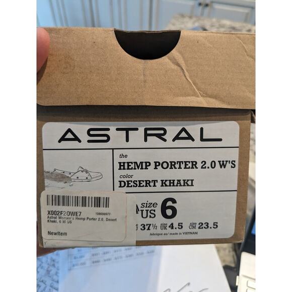 NEW Astral Hemp Porter 2.0 Boat Slip On Shoes Khaki Brown Women's 6 - Picture 8 of 8